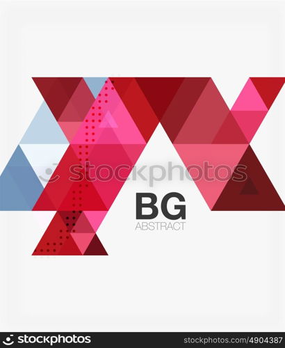 Triangle modern mosaic geometric template. Vector template background for workflow layout, diagram, number options or web design