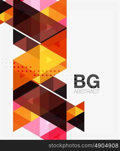 Triangle modern mosaic geometric template. Vector template background for workflow layout, diagram, number options or web design