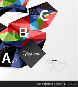 Triangle mosaic vector abstract template. Triangle mosaic vector abstract template. Vector abstract background for workflow layout, diagram, number options or web design
