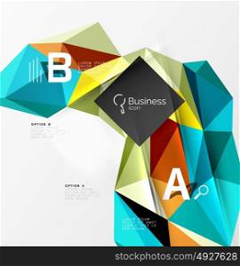 Triangle mosaic vector abstract template. Triangle mosaic vector abstract template. Vector abstract background for workflow layout, diagram, number options or web design