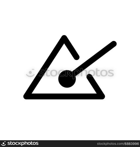 triangle music instrument, icon on isolated background,
