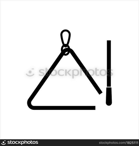 Triangle Music Instrument Icon Vector Art Illustration
