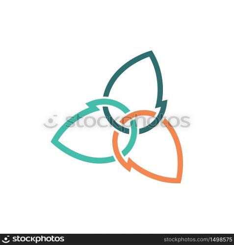 Triangle of Chain Leaf Abstract Nature Eco Symbol
