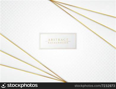Triangle overlap layer luxury white design gold metallic style with space. vector illustration.