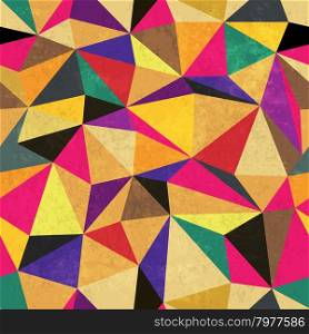 Triangle pattern. Colorful, grunge and seamless. Grunge effects can be easily removed.