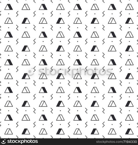 Triangle pattern with lightning on white background. Seamless repeating pattern. Geometric abstract texture. Minimal memphis design. Vector illustration. Triangle pattern with lightning on white background. Seamless repeating pattern. Geometric abstract texture. Minimal memphis design. Vector illustration.