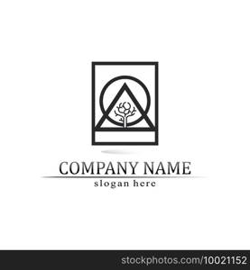 triangle pyramid logo design and vector symbol egyptian and logo business