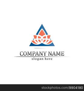 triangle pyramid logo design and vector symbol egyptian and logo business