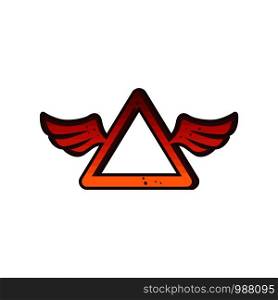 triangle red wing theme logo sign icon vector. triangle red wing theme logo sign icon