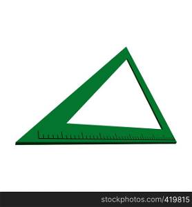 Triangle ruler cartoon icon. Geometrical tool icon on a white background. Triangle ruler cartoon icon