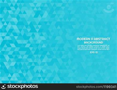 Triangle shape pattern background modern abstract design color cyan bright with space. vector illustration