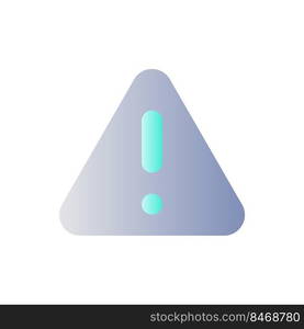 Triangle shaped caution sign flat gradient color ui icon. Notification alert. Potential danger. Simple filled pictogram. GUI, UX design for mobile application. Vector isolated RGB illustration. Triangle shaped caution sign flat gradient color ui icon