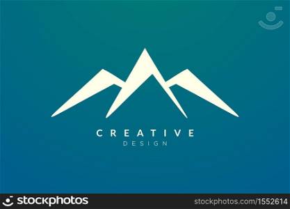 Triangle shaped mountain logo design. Minimalist and modern vector design for your business brand or product