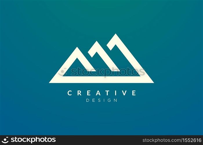 Triangle shaped mountain logo design. Minimalist and modern vector design for your business brand or product