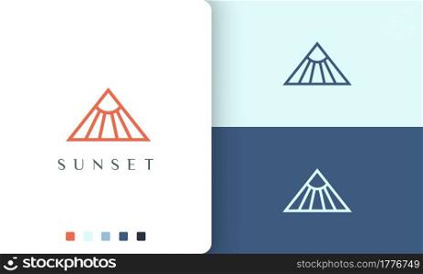 triangle sun or energy logo in unique and modern style