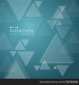 Triangle technology futuristic pattern on gradient blue background, illustration vector eps10