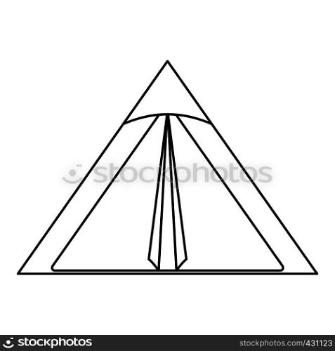 Triangle tent icon. Outline illustration of triangle tent vector icon for web. Triangle tent icon, outline style