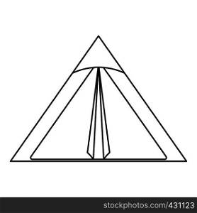 Triangle tent icon. Outline illustration of triangle tent vector icon for web. Triangle tent icon, outline style