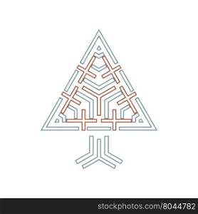 triangle tree sign with crosses abstract religion symbol vector illustration