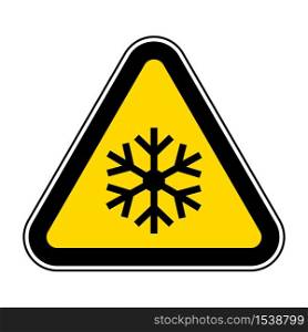 triangle warning sign with snowflake symbol Isolate On White Background,Vector Illustration EPS.10