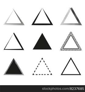 Triangles brush in line art style. Geometric shape. Vector illustration. EPS 10.. Triangles brush in line art style. Geometric shape. Vector illustration.