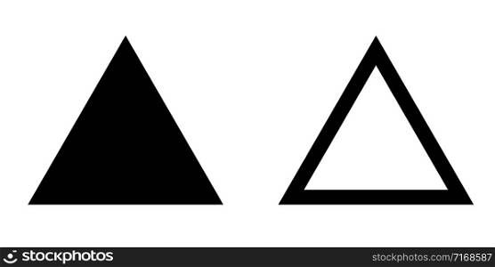 Triangles vector isolated icons on white background. Abstract shape. Simple isolated pictogram. Outline symbol. EPS 10