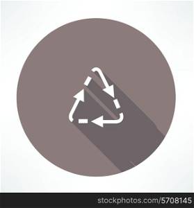 triangular cycle arrow icon. Flat modern style vector illustration