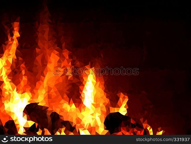Triangular Grid Background with Fire Pattern