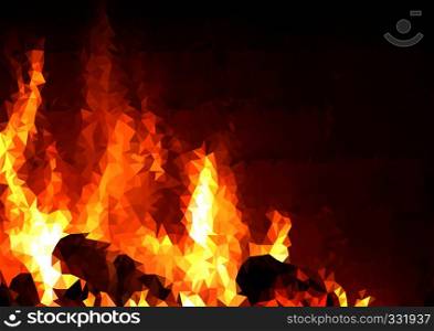 Triangular Grid Background with Fire Pattern