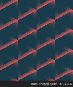 Triangular Grid Structure Seamless Pattern Trend Vector Red Abstract Background. Geometric Halftone Art Illustration for Textile Print. Endless Graphic Repetitive Abstraction Wallpaper Dotwork Texture. Triangular Grid Structure Seamless Pattern Trendy Vector Red Abstract Background