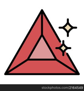 Triangular jewel icon. Outline triangular jewel vector icon color flat isolated. Triangular jewel icon color outline vector