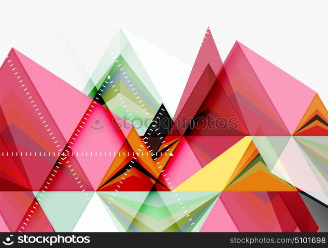 Triangular low poly vector a4 size geometric abstract template. Triangular low poly vector a4 size geometric abstract template. Multicolored triangles on light background, futuristic techno or business design