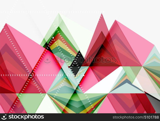 Triangular low poly vector a4 size geometric abstract template. Triangular low poly vector a4 size geometric abstract template. Multicolored triangles on light background, futuristic techno or business design