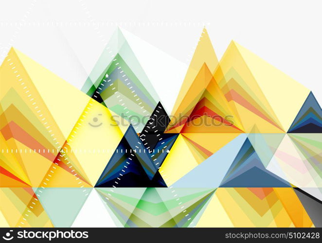 Triangular low poly vector a4 size geometric abstract template. Triangular low poly vector a4 size geometric abstract template. Multicolored triangles on light background, futuristic techno or business design