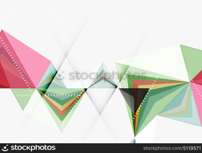 Triangular low poly vector a4 size geometric abstract template. Triangular low poly vector a4 size geometric abstract template. Multicolored triangles on light background, futuristic techno or business design