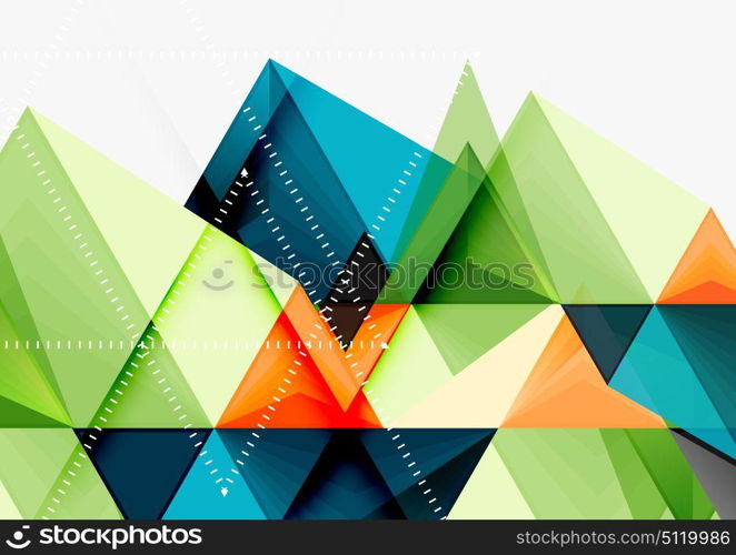 Triangular low poly vector a4 size geometric abstract template. Triangular low poly vector a4 size geometric abstract template. Multicolored triangles on light background, futuristic techno or business design