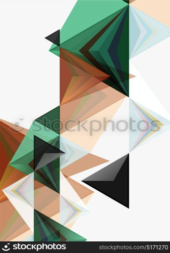 Triangular low poly vector a4 size geometric abstract template. Triangular low poly vector a4 size geometric abstract template. Multicolored triangles on light background, futuristic techno or business design