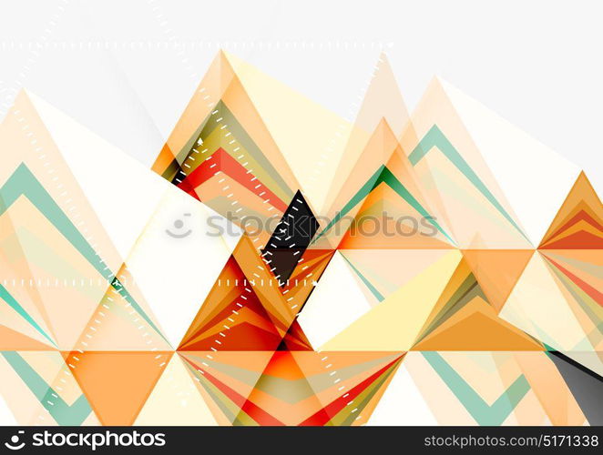 Triangular low poly vector a4 size geometric abstract template. Triangular low poly vector a4 size geometric abstract template. Multicolored triangles on light background, futuristic techno or business design