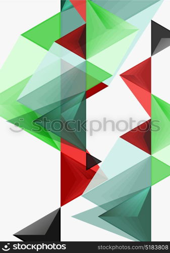 Triangular low poly vector a4 size geometric abstract template. Triangular low poly vector a4 size geometric abstract template. Multicolored triangles on light background, futuristic techno or business design