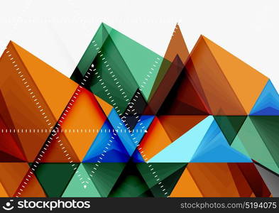 Triangular low poly vector a4 size geometric abstract template. Triangular low poly vector a4 size geometric abstract template. Multicolored triangles on light background, futuristic techno or business design