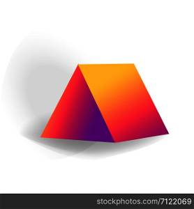 triangular prism - One 3D geometric shape with holographic gradient isolated on white background, figures, polygon primitives, maths and geometry, for abstract art or logo, vector illustration. triangular prism - One 3D geometric shape with holographic gradient isolated on white background vector