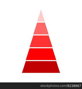 Triangular red indicator. Template of modern presentation diagram graph indication. Vector illustration. Triangular red indicator