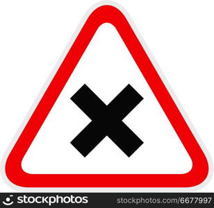 Triangular red Warning Hazard Symbol, vector illustration