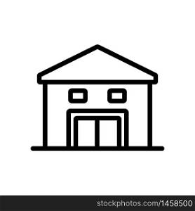 triangular roof shed icon vector. triangular roof shed sign. isolated contour symbol illustration. triangular roof shed icon vector outline illustration