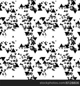 Triangular seamless vector pattern. Abstract black triangles on white background. Triangular seamless vector pattern. Abstract black triangles on white background.