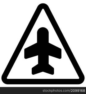 Triangular shape sign board with airplane logotype