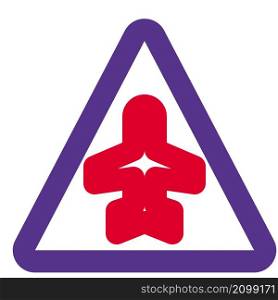 Triangular shape sign board with airplane logotype
