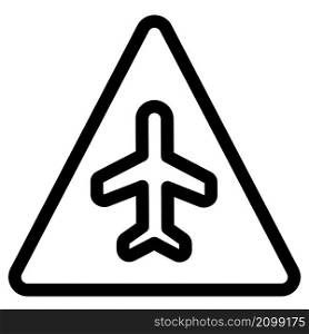 Triangular shape sign board with airplane logotype