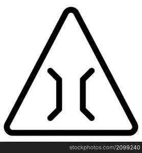 Triangular shape signboard with a narrow bridge lane