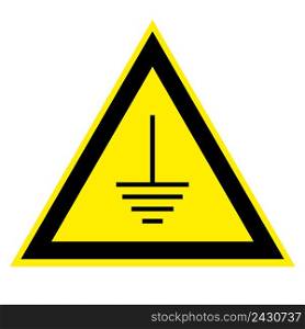 triangular sign grounding electrical equipment, the grounding vector sign